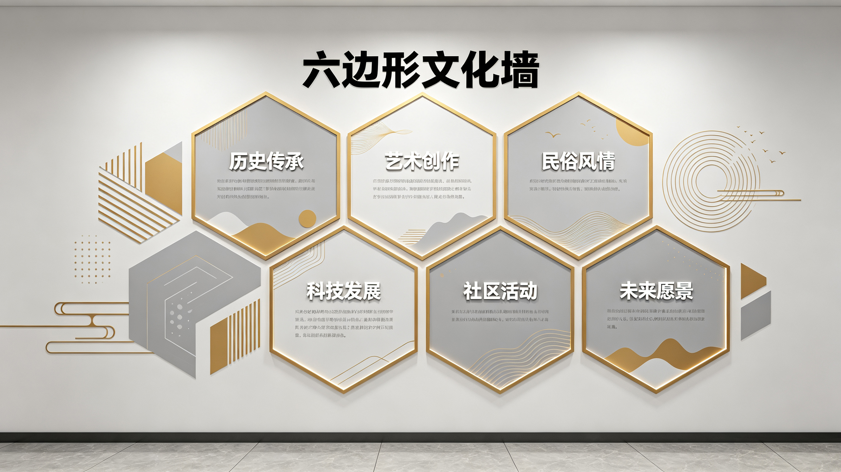 冷水江企业文化墙 | 六边形信息美学